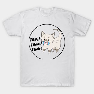 They/Them/Theirs Pronouns Kitty (v2) T-Shirt